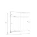 Schiebetürenschrank >Schach&matt< in Weiss /Puccini Eiche  - 200,1x190,5x61,2 (BxHxT)