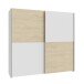Schiebetürenschrank >Schach&matt< in Weiss /Puccini Eiche  - 200,1x190,5x61,2 (BxHxT)