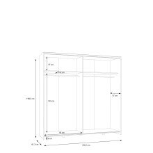 Schiebetürenschrank >Schach&matt< in Weiss / Puccini Eiche - 190,1x190,5x61,2 (BxHxT)