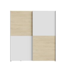 Schiebetürenschrank >Schach&matt< in Weiss  / Puccini Eiche - 170,3x190,5x61,2cm B/H/T