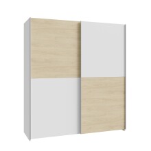 Schiebetürenschrank >Schach&matt< in Weiss  / Puccini Eiche - 170,3x190,5x61,2cm B/H/T