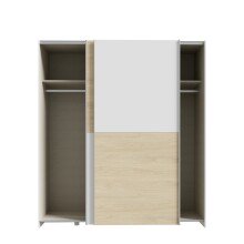 Schiebetürenschrank >Schach&matt< in Weiss  / Puccini Eiche - 170,3x190,5x61,2cm B/H/T