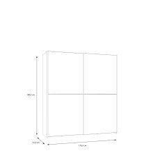Schiebetürenschrank >Schach&matt< in Weiss  / Puccini Eiche - 170,3x190,5x61,2cm B/H/T
