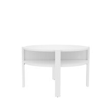 Couchtisch >TOBAGO< in Weiss rund - 74,4x45,5x74,4cm (BxHxT)