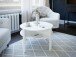 Couchtisch >TOBAGO< in Weiss rund - 74,4x45,5x74,4cm (BxHxT)