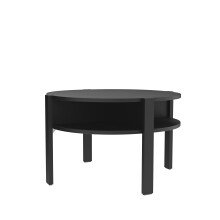 Couchtisch >TOBAGO< in Schwarz rund - 74,4x45,5x74,4cm (BxHxT)