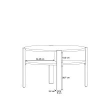 Couchtisch >TOBAGO< in Schwarz rund - 74,4x45,5x74,4cm (BxHxT)