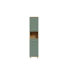 Seitenschrank >Veris < in Artisan Eiche/Salbei  - 40,2x186,8x34,8cm (BxHxT)