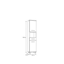 Seitenschrank >Veris < in Artisan Eiche/Salbei  - 40,2x186,8x34,8cm (BxHxT)