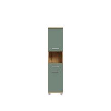 Seitenschrank >Veris < in Artisan Eiche/Salbei  - 40,2x186,8x34,8cm (BxHxT)