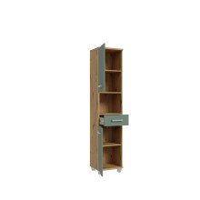 Seitenschrank >Veris < in Artisan Eiche/Salbei  - 40,2x186,8x34,8cm (BxHxT)