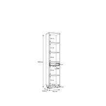 Seitenschrank >Veris < in Artisan Eiche/Salbei  - 40,2x186,8x34,8cm (BxHxT)