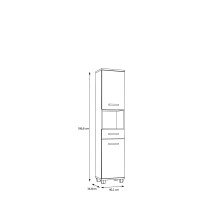 Seitenschrank >Veris < in Artisan Eiche/ Secret Grey  - 40,2x186,8x34,8 (BxHxT)