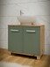 Waschbeckenunterschrank >Veris < in Artisan Eiche/Salbei  - 68,6x62x34,8cm (BxHxT)