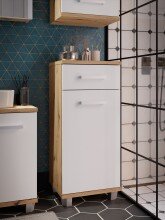 Badkommode >Veris < in grau,braun - 40,2x90,8x34,8cm (BxHxT)