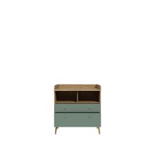 Wickelkommode >Whenua< in Mauvella Eiche/ Salbei  - 89,8x94,4x77cm (BxHxT)