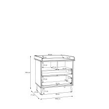 Wickelkommode >Whenua< in Mauvella Eiche/ Salbei  - 89,8x94,4x77cm (BxHxT)