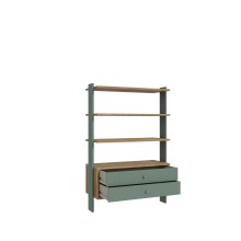 Regal >Whenua < in Mauvella Eiche/ Salbei - 104,2x153,6x41,5cm (BxHxT)