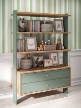 Regal >Whenua < in Mauvella Eiche/ Salbei - 104,2x153,6x41,5cm (BxHxT)