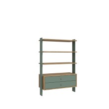 Regal >Whenua < in Mauvella Eiche/ Salbei - 104,2x153,6x41,5cm (BxHxT)