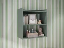 Wandregal >WHENUA< in Salbei - 64x67,9x33,3cm (BxHxT)