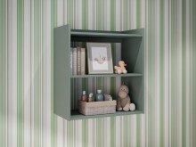 Wandregal >WHENUA< in Salbei - 64x67,9x33,3cm (BxHxT)