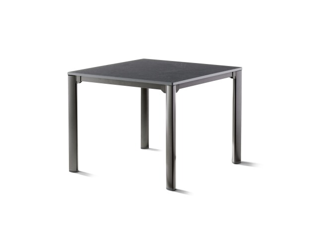 Gartentisch >Loft Vivodur< in Schiefer anthrazit, Eisengrau - 95x74x95 (BxHxT)