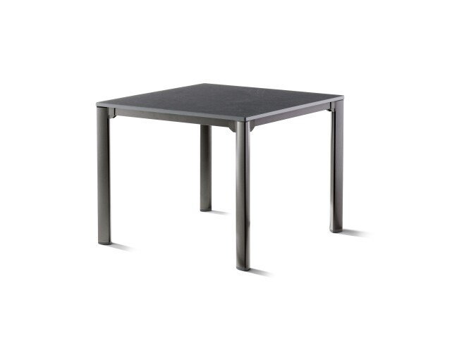 Gartentisch >Loft Vivodur< in Schiefer anthrazit, Eisengrau - 95x74x95 (BxHxT)