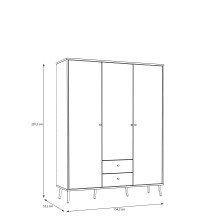 Drehtürenschrank >WHENUA< in Mauvella Eiche/ Salbei - 154,2x201,5x52,2cm (BxHxT)