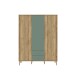 Drehtürenschrank >WHENUA< in Mauvella Eiche/ Salbei - 154,2x201,5x52,2cm (BxHxT)