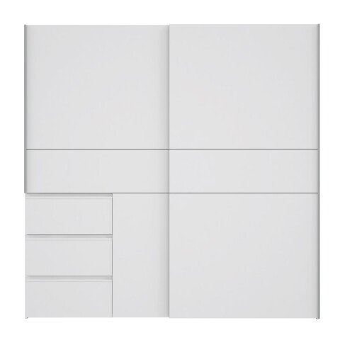 Schiebetürenschrank >Winn 2< in Weiss  - 200,1x200,5x61,2cm (BxHxT)