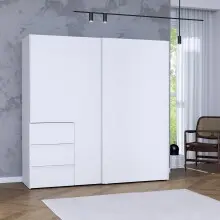 Schiebetürenschrank >Winn 2< in Weiss  -...