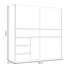 Schiebetürenschrank >Winn 2< in Weiss  - 200,1x200,5x61,2cm (BxHxT)