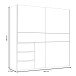 Schiebetürenschrank >Winn 2< in Weiss  - 200,1x200,5x61,2cm (BxHxT)