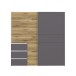 Schiebetürenschrnak >Winn 2< in Flagstaff Eiche / Grau - 200,1x200,5x61,2cm B/H/T