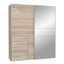 Schiebetürenschrank >Winn 2< in Sonoma Eiche / Spiegel - 170,3x200,5x61,2cm (BxHxT)