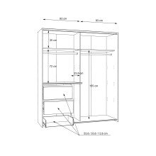 Schiebetürenschrank >Winn 2< in Sonoma Eiche / Spiegel - 170,3x200,5x61,2cm (BxHxT)