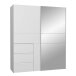 Schiebetürenschrank >WINN 2< in Weiss / Spiegel - 170,3x200,5x61,2cm (BxHxT)