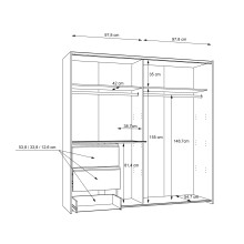 Schiebetürenschrank >Winn 2< in Betonoptik / Artisan Eiche - 200,1x200,5x61,2cm B/H/T