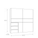 Schiebetürenschrank >Winn 2< in Betonoptik / Artisan Eiche - 200,1x200,5x61,2cm B/H/T