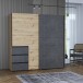 Schiebetürenschrank >Winn 2< in Betonoptik / Artisan Eiche - 200,1x200,5x61,2cm B/H/T