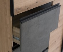 Schiebetürenschrank >Winn 2< in Betonoptik / Artisan Eiche - 170,3x200,5x61,2cm B/H/T