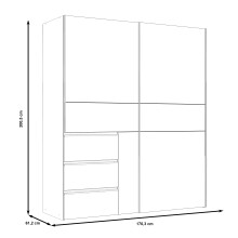 Schiebetürenschrank >Winn 2< in Betonoptik / Artisan Eiche - 170,3x200,5x61,2cm B/H/T