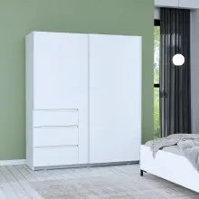 Schiebetürenschrank >Winn 2< in Weiss  -...