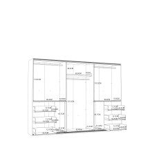 Schiebetürenschrank >WINN 2< in Weiss / Spiegel - 269,7x200,5x61cm (BxHxT)
