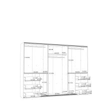 Schiebetürenschrank >WINN 2< in Weiss / Spiegel - 269,7x200,5x61cm (BxHxT)