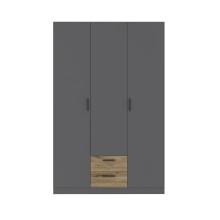 Drehtürenschrank >TROYANDA< in grau / Flagstaff Eiche - 135,6x210,5x54,2cm B/H/T