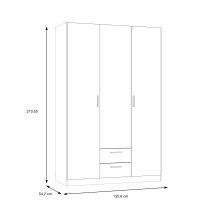 Drehtürenschrank >TROYANDA< in grau / Flagstaff Eiche - 135,6x210,5x54,2cm B/H/T