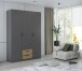 Drehtürenschrank >TROYANDA< in grau / Flagstaff Eiche - 135,6x210,5x54,2cm B/H/T