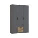 Drehtürenschrank >TROYANDA< in grau / Flagstaff Eiche - 135,6x210,5x54,2cm B/H/T